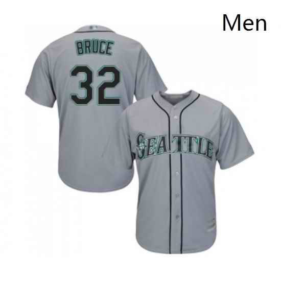 Mens Seattle Mariners 32 Jay Bruce Replica Grey Road Cool Base Baseball Jersey